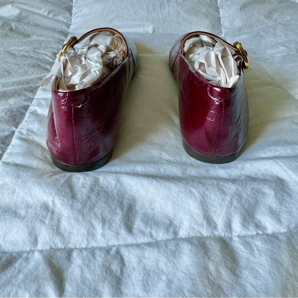 MADEWELL The Remy Crinkle Patent Leather Mary Jane Flats - Deep Plum Size 10.5 - Picture 4 of 9